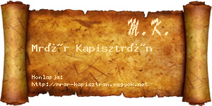 Mrár Kapisztrán névjegykártya